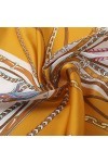 WLHOPE Foulard en soie pour femme Jaune 70 x 70 cm, Foulard-008, L