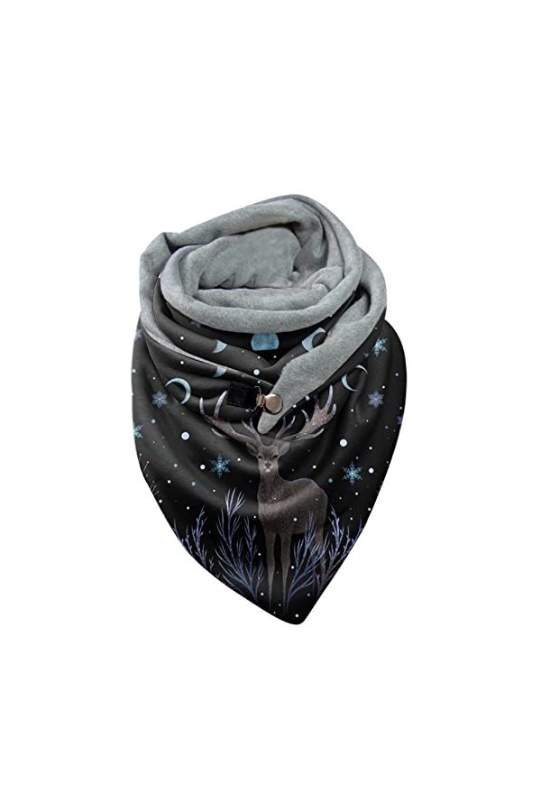 Godom Écharpe dhiver pour femme - Foulard triangulaire en coton - Boucle - Pour femme - Écharpe tendance décontractée - Bout