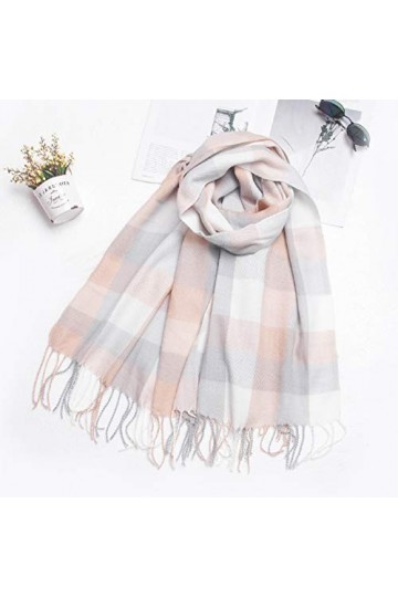 Tuopuda Hiver Echarpe Femme Plaid Longue écharpe Chaude Grande Châles Doux Foulards Glands Elégant Wrap Châles Etoles Écharpe