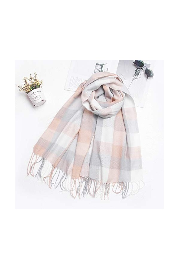 Tuopuda Hiver Echarpe Femme Plaid Longue écharpe Chaude Grande Châles Doux Foulards Glands Elégant Wrap Châles Etoles Écharpe