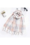 Tuopuda Hiver Echarpe Femme Plaid Longue écharpe Chaude Grande Châles Doux Foulards Glands Elégant Wrap Châles Etoles Écharpe