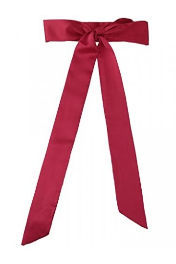 Allegra K Femmes Écharpe Maigre Solide Couleur Pure Long Foulards Foulard Vin rouge 196 * 5cm/77.17 * 1.97 inches L*W 