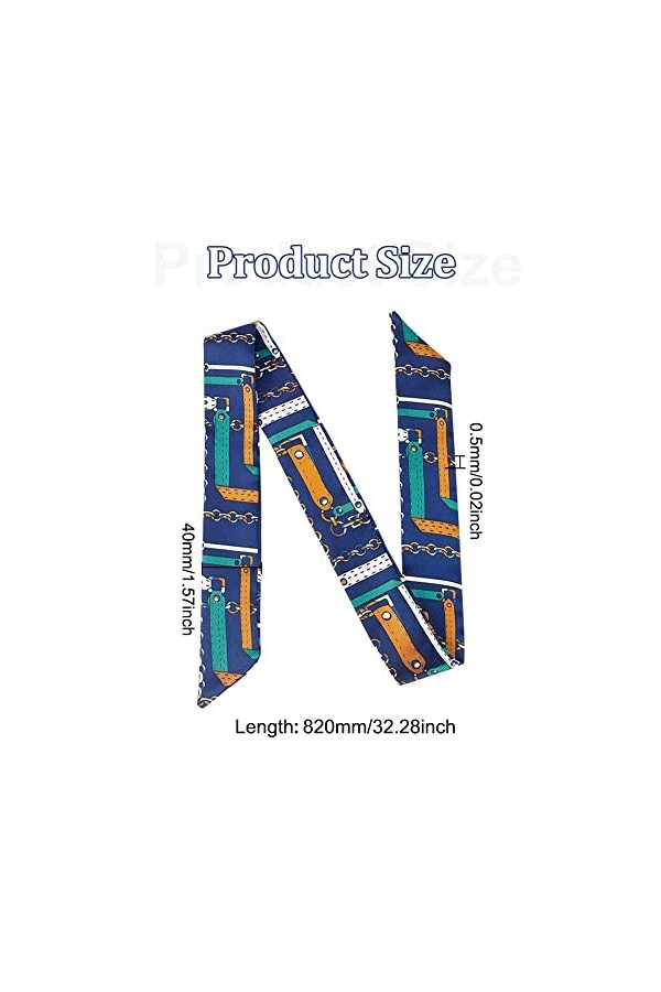 FINGERINSPIRE 10 Styles Écharpe Sacs Mode Sac à Main Poignée Ruban Écharpe 82x4cm Imprimé Wrap Ruban Écharpe Cheveux Ruban Éc