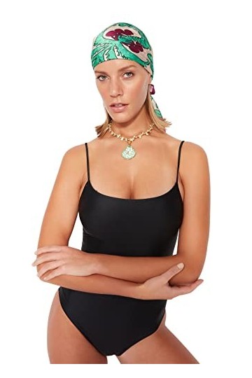 Trendyol Foulard Beachwear Accessoire, Vert/Multicolore, Taille Unique Femme