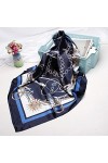LCUK Foulards imprimés de Mode pour Femmes Foulard en Satin de Soie Hijab Femme Marque de Luxe carré châle Bandeau écharpes p