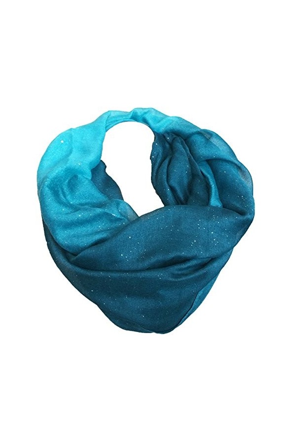 Fashion Loop Écharpe tubulaire design dégradé de couleur à paillettes, Violet/bleu, Taille Unique