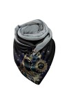 Écharpe dhiver pour femme - Foulard triangulaire pour femme - Boucle en coton - Écharpe rouge et bonnet - Écharpe à boutons 