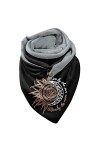 Écharpe dhiver pour femme - Foulard triangulaire pour femme - Boucle en coton - Écharpe rouge et bonnet - Écharpe à boutons 