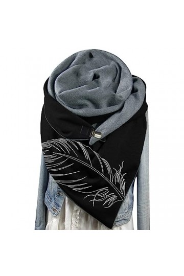 Chic Echarpe Triangle Femme Echarpe Triangle Femme avec Bouton Doux Couche ÉCharpe DAutomne Hiver Echarpe Femme Hiver ÉCharp