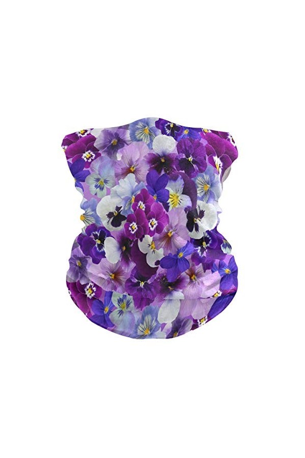 BEUSS Fleur Pourpre Bandeau Foulard Masque Écharpe Bandana Femmes Hommes Headwraps Bandeaux de Magique Cagoules avec Poche