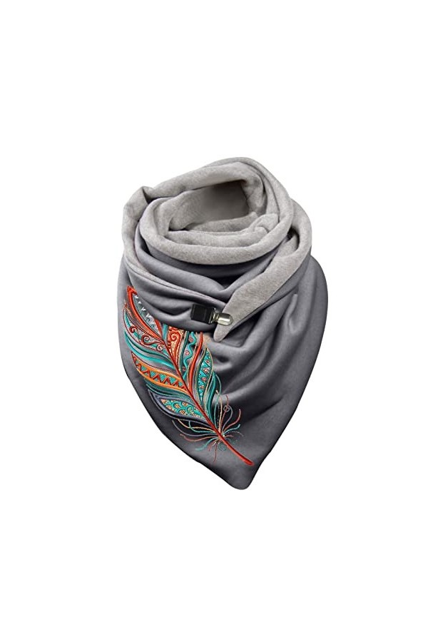 Hasagimol Femmes éCharpe Triangle Hiver Coton Mode Imprimé Triangle Vintage Wrap Chaud Enveloppement Foulards épaisse Doux Co