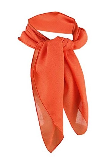 TigerTie dames Chiffon tissu nicki orange taille 50 cm x 50 cm - tissu foulard écharpe