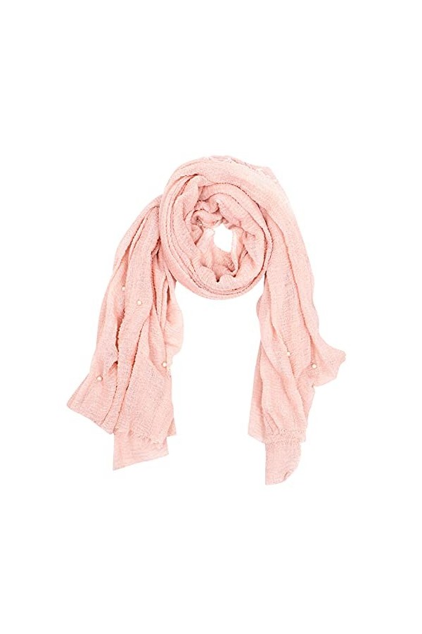 ifundom Écharpes Femme Coton écharpe Lumière Douce De Mode écharpe Femmes Extérieure Chale Perle pour Femmes Filles Blanc É