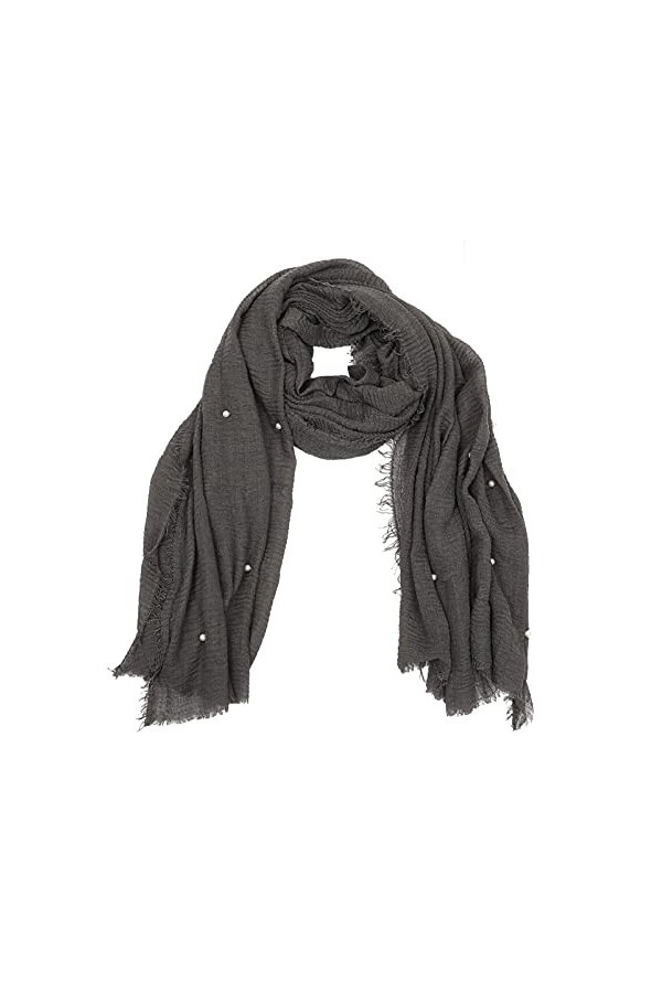 ifundom Écharpes Femme Coton écharpe Lumière Douce De Mode écharpe Femmes Extérieure Chale Perle pour Femmes Filles Blanc É