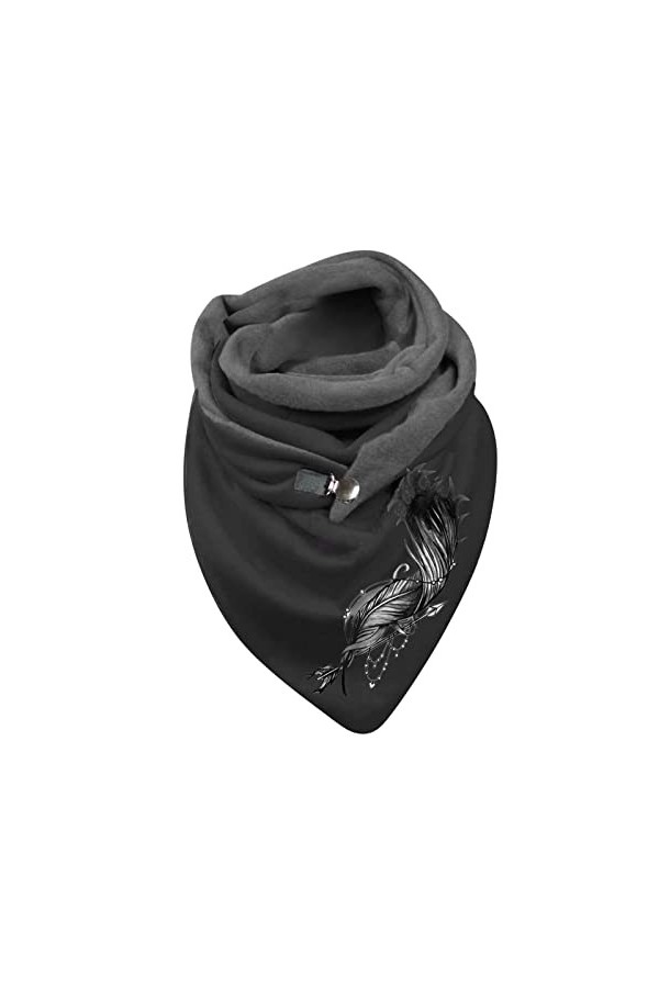 LianMengMVP Echarpe Hiver Femme Mode De Noël à Boutons Écharpe Avec Rétro Imprimé Pour Décontracté Pas Cher Vintage Bouton Do