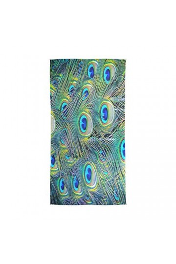 Mnsruu Foulard long en mousseline de soie pour peinture à lhuile Motif plumes de paon