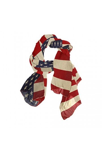 Mnsruu Long foulard châle à rayures avec drapeau américain