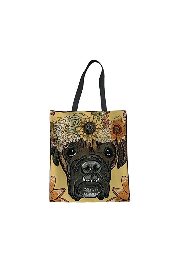 HUGS IDEA Sac fourre-tout en toile imprimé chien, Yorkshire Terrier, Medium