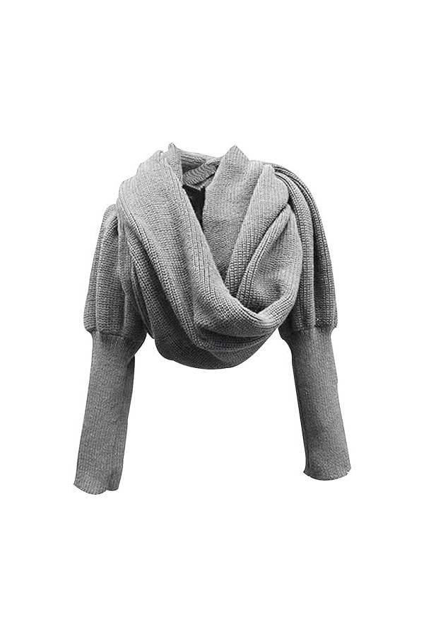 Surakey Femme Echarpe Chaude dhiver Capuchon Tricoté avec Manches,Chale Femme Hiver,Mode Grande Echarpe Femme Enveloppement 