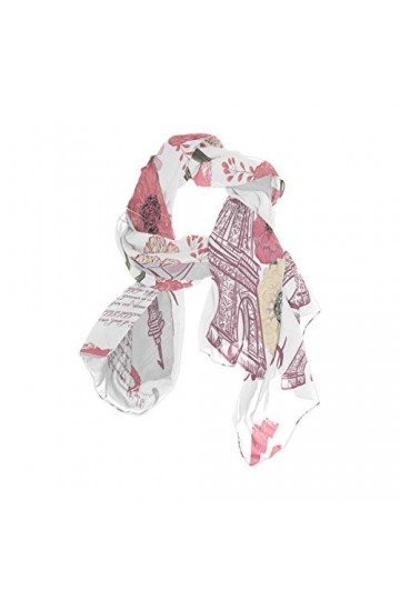 Mnsruu Tour Eiffel Paris Fleur longue écharpe Châle