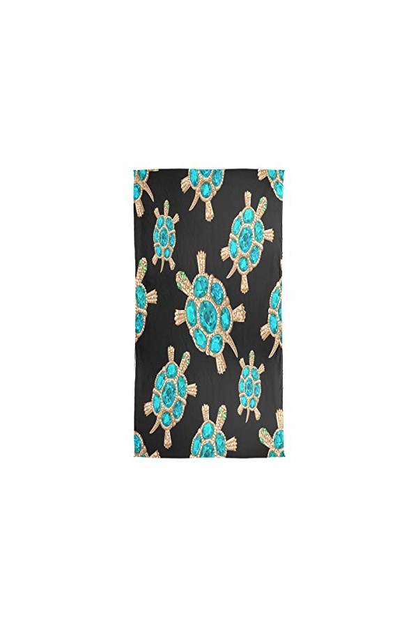 Mnsruu Blue Stone Foulard long en mousseline de soie Motif tortue de mer