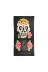 Mnsruu Écharpe longue Motif tête de mort Rose Dia De Los Muertos