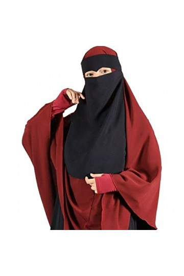 Stakee Voile musulman pour les femmes couleur unie voile de prière islamique visage voile en mousseline de soie Hijab foulard