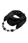 Faxianther Écharpe Collier Femme Écharpe avec Collier Perlé Foulard Ethnique pour Femmes Foulard Elégant Décoratif 180 cm