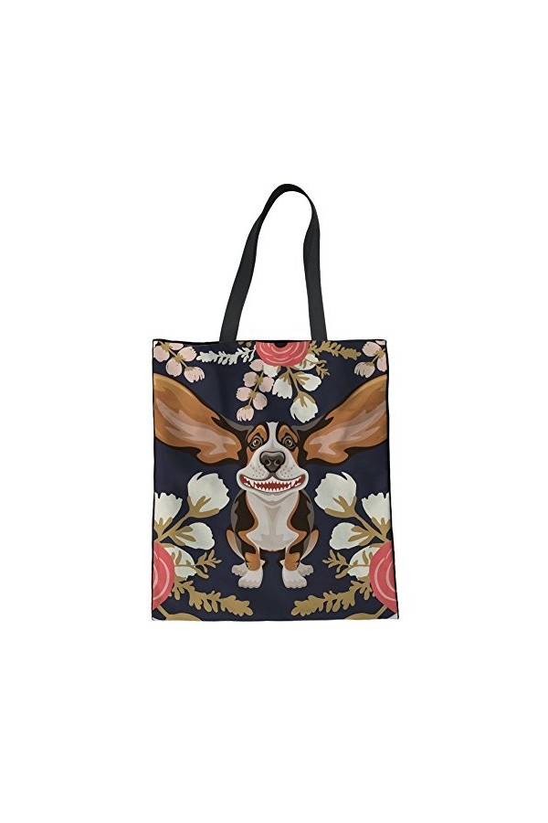 HUGS IDEA Sac fourre-tout en toile imprimé chien, Yorkshire Terrier, Medium