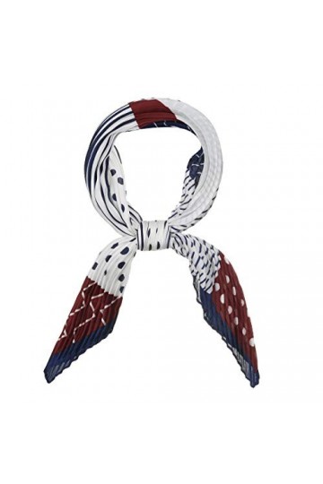 sourcing map Echarpe Plissée Rhombus Foulards Foulard Bandeaux Pour Femmes Vin rouge Taille unique