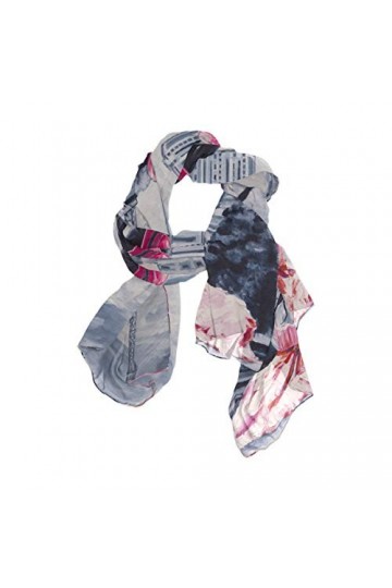 Mnsruu Écharpe longue en mousseline de soie pour femme Motif Tour Eiffel