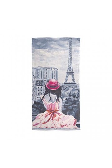 Mnsruu Écharpe longue en mousseline de soie pour femme Motif Tour Eiffel