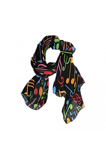 Mnsruu Long châle avec notes de musique