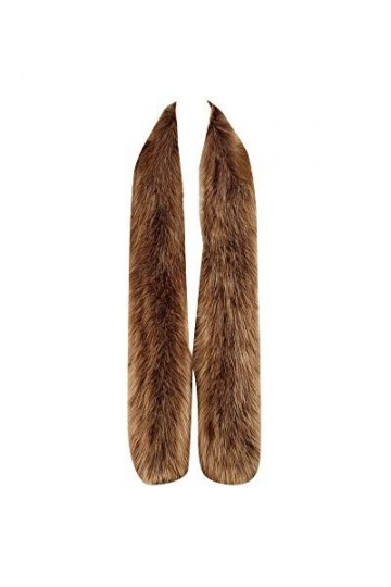 Écharpe Foulard Pour Femme Twist Extensible Faux Fourrure Long Furs Etole Cache-Col Châle Scarf Brun
