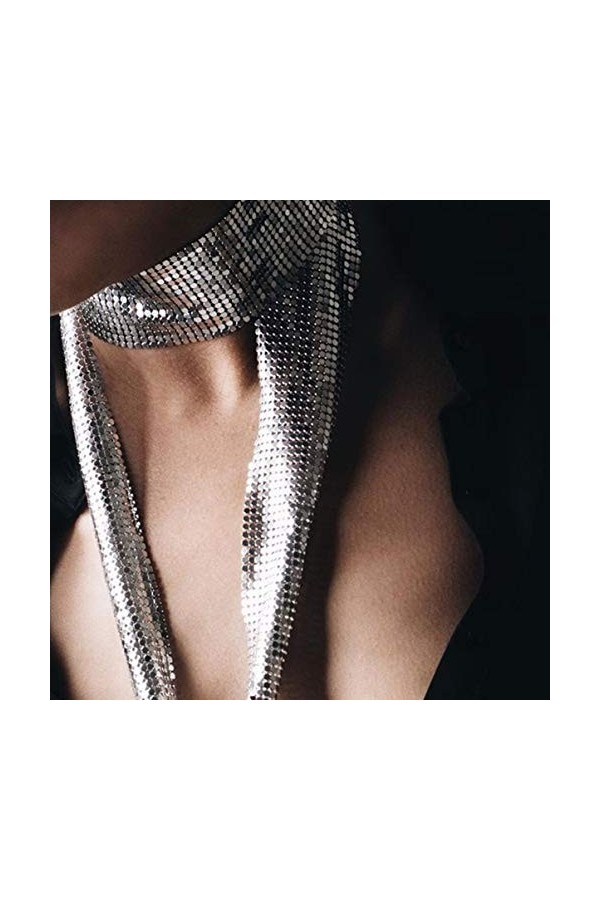 USHOBE Écharpes À Paillettes Pour Longue Cravate Écharpe Foulard Scintillant