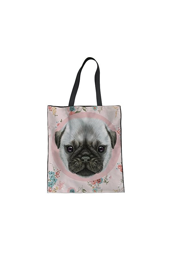 HUGS IDEA Sac fourre-tout en toile imprimé chien, Yorkshire Terrier, Medium