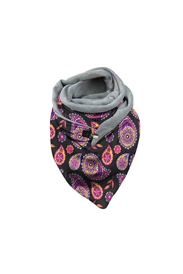 KUKICAT Écharpe Imprimé Papillon Femme Vintage Foulards Hiver Chaud Bouton Doux Wrap Scarf Triangle Châles Décontracté