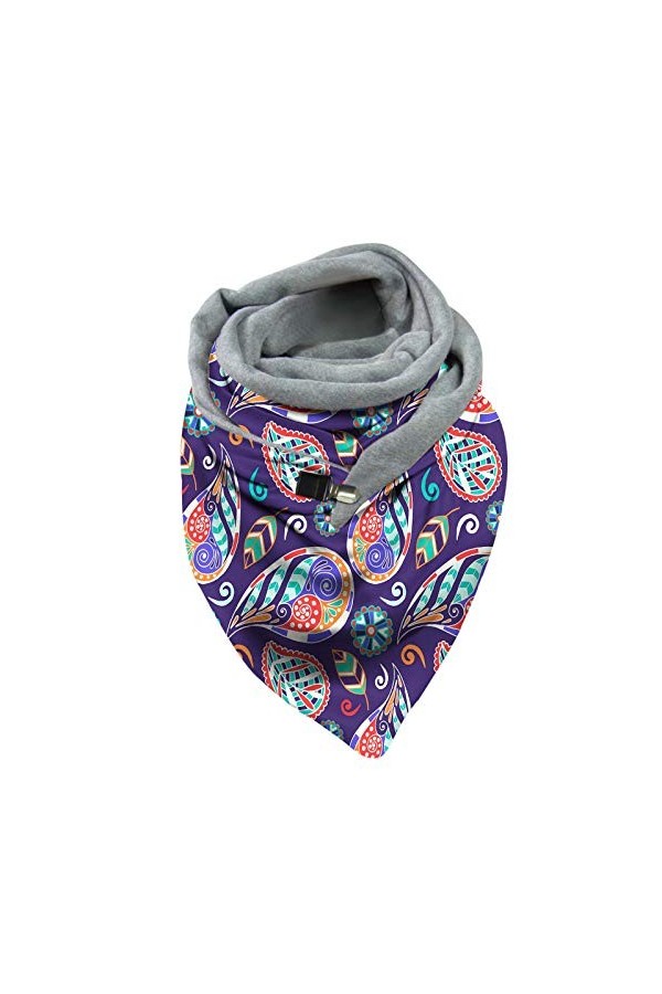KUKICAT Écharpe Imprimé Papillon Femme Vintage Foulards Hiver Chaud Bouton Doux Wrap Scarf Triangle Châles Décontracté