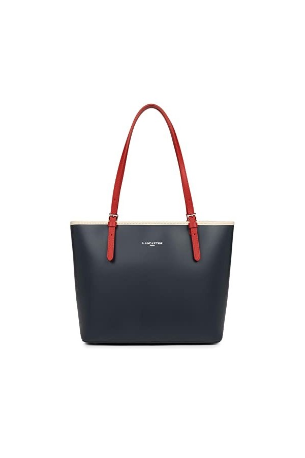 LANCASTER Sac cabas épaule - Smooth Bleu foncé - Ecru - Bleu ciel