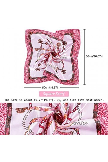 GuKKK Foulard Carré Femmes, 16 Petits Foulards Soyeux en Satin, Chapeaux Carré Écharpe Mode Accessoire de Cou De Cheveux, Ban