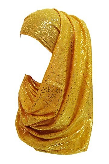 Lina & Lily Foulard hijab doré à paillettes pour femme, Argenté., taille unique