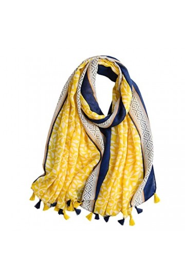 Bllatta Foulard Femme Echarpes Élégant Foulards Fleur Imprimée Femmes Motif de Dentelle Écharpe Châle Doux
