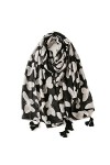 Bllatta Foulard Femme Echarpes Élégant Foulards Fleur Imprimée Femmes Motif de Dentelle Écharpe Châle Doux