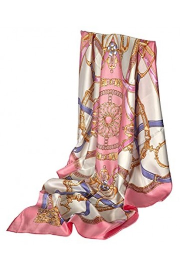 GLORIS Écharpe en soie élégante pour femme - 90 x 90 cm - Foulard en soie pour femme - Foulard en soie - Élégant foulard en s