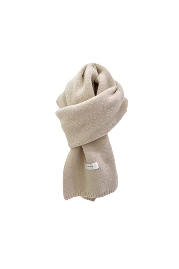 Écharpe Tricoté Femme Homme Châle en Cachemire Épais Doux Chaud Tour de Cou Couleur Uni Classique Écharpe en Laine Unisexe Fo