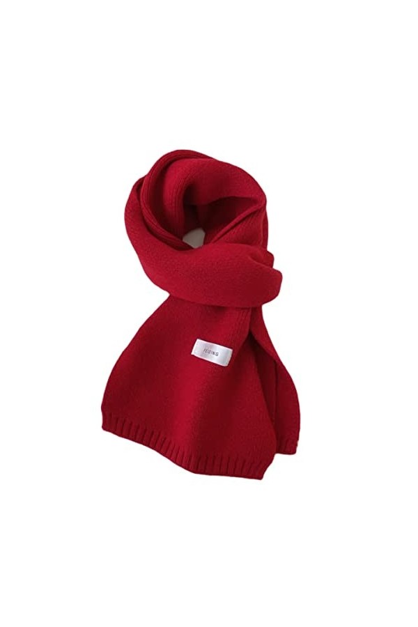 Écharpe Tricoté Femme Homme Châle en Cachemire Épais Doux Chaud Tour de Cou Couleur Uni Classique Écharpe en Laine Unisexe Fo