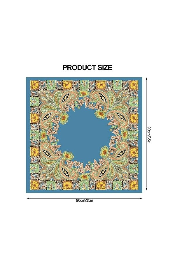 KALUROIL 4 PCS Foulard Cheveux - Foulards en Satin pour Femmes - Grandes Écharpes Carrées avec Motifs Classiques - Accessoire