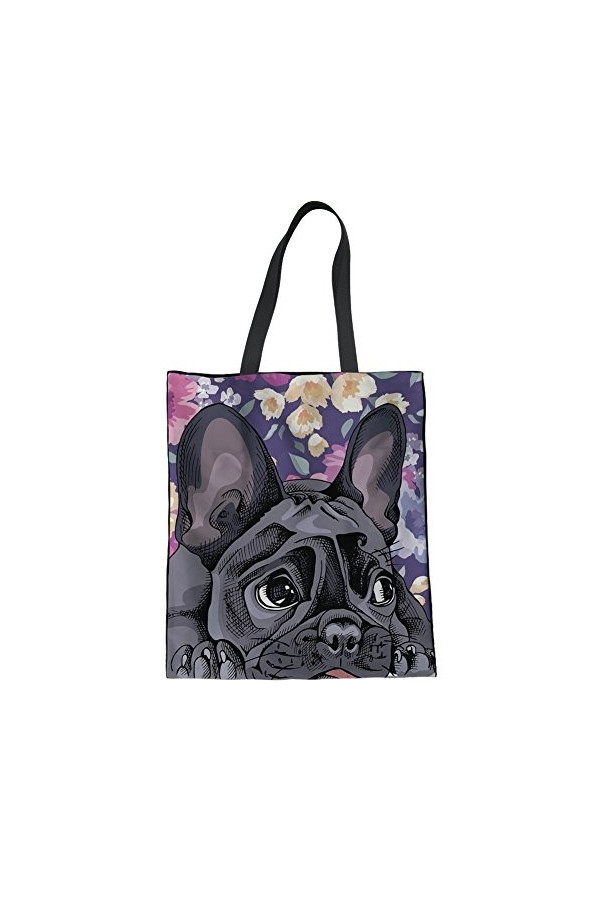 HUGS IDEA Sac fourre-tout en toile imprimé chien, Yorkshire Terrier, Medium