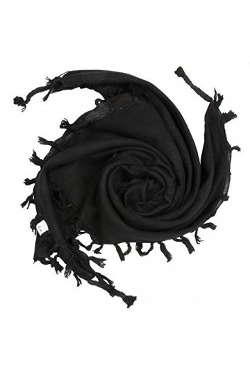 Freak Scene Kufiya - noir - noir - 100 x 100 cm - Shemagh - foulard Arafat palestinien - keffieh en coton