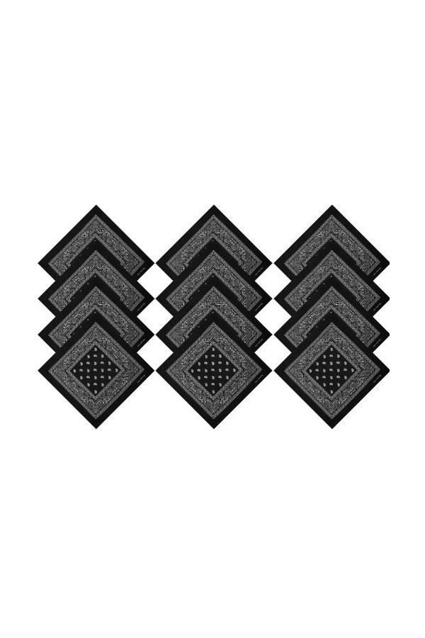 Boolavard 100% Coton, 1er 6 ou 12 Pack Bandanas avec Motif Paisley Originale | Choix de Couleur Couvre-chef/Cheveux écharpe c